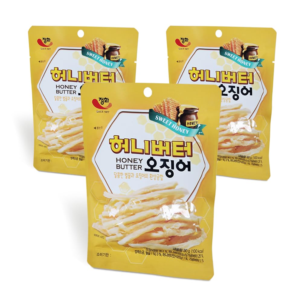 K-Herb Dried Squid, Korean Squid Flavorful Grilled Soft Butter Korean Dried Squid (Butter Squid 3Pack)