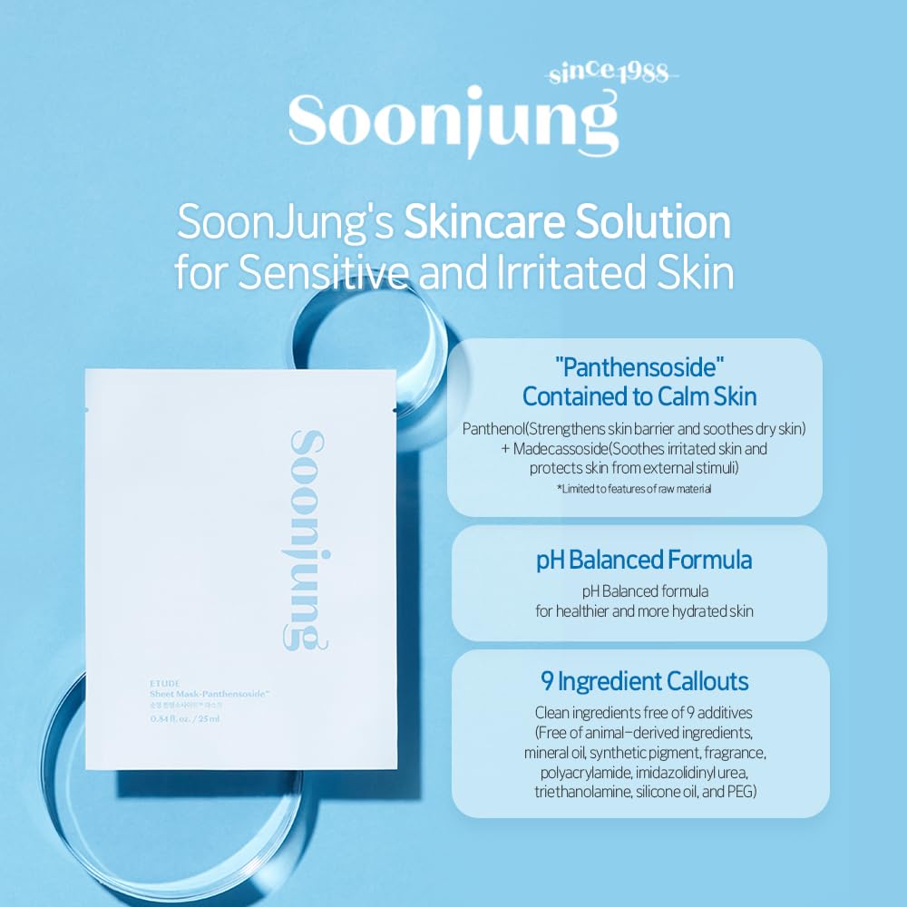 Mascarilla facial ETUDE SoonJung Pantensósido (Paquete de 5 unidades)