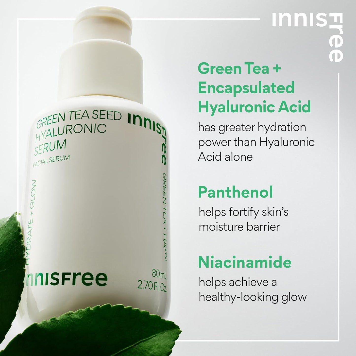 innisfree Green Tea Seed Hyaluronic Serum (2.70 Fl.Oz/ 80ml)