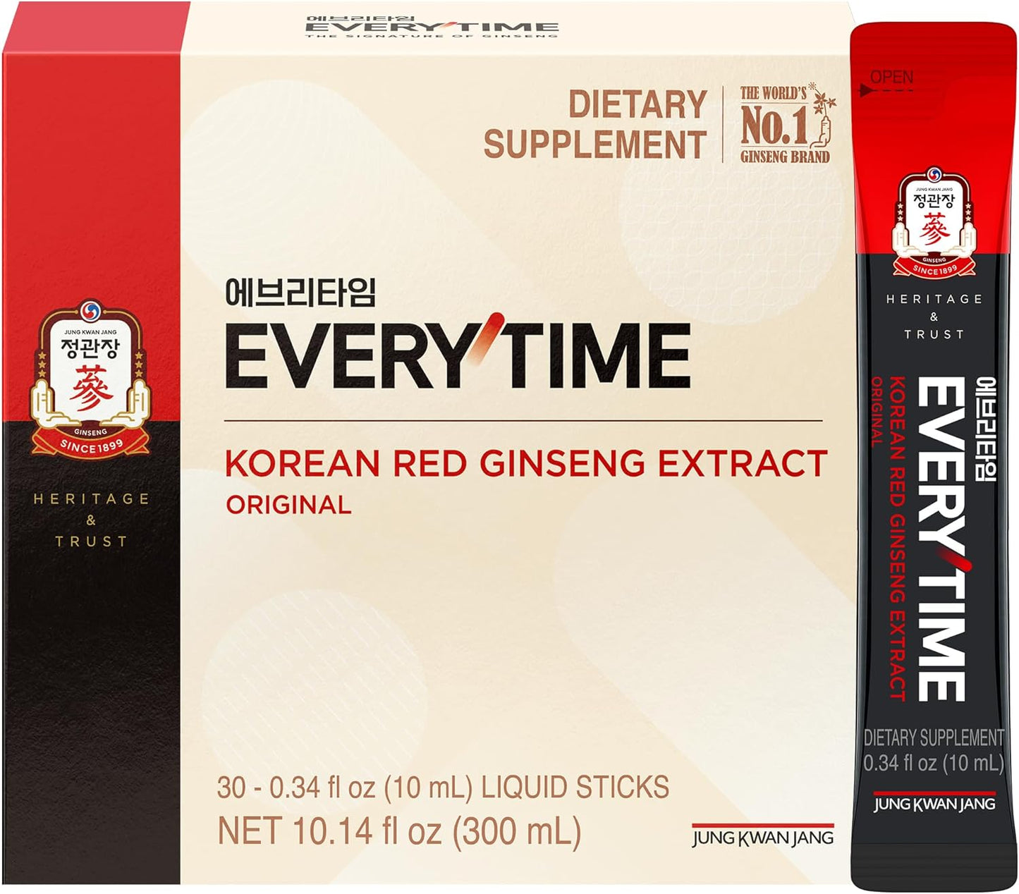 Everytime Korean Red Ginseng Extract 3000mg Original - (30 Sticks)