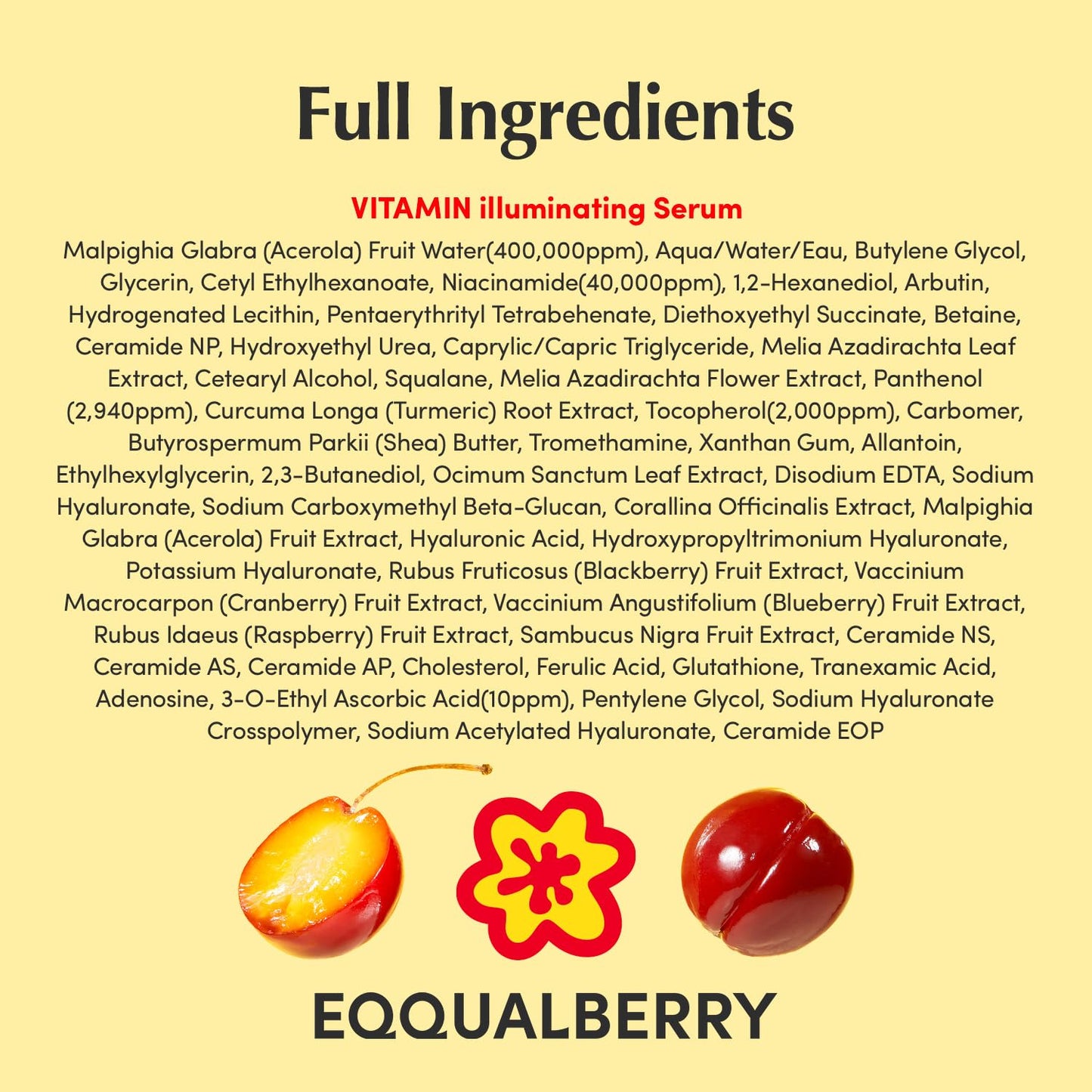 EQQUALBERRY Vitamin Illuminating Serum, 1.01 fl.oz