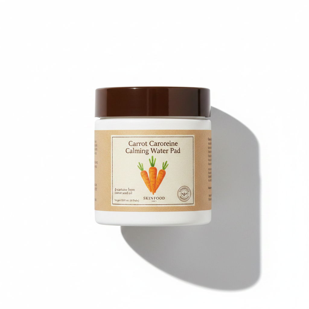 Discos de hidratación calmantes con caroteno de zanahoria SKINFOOD 250 g (8,81 oz) 60 unidades