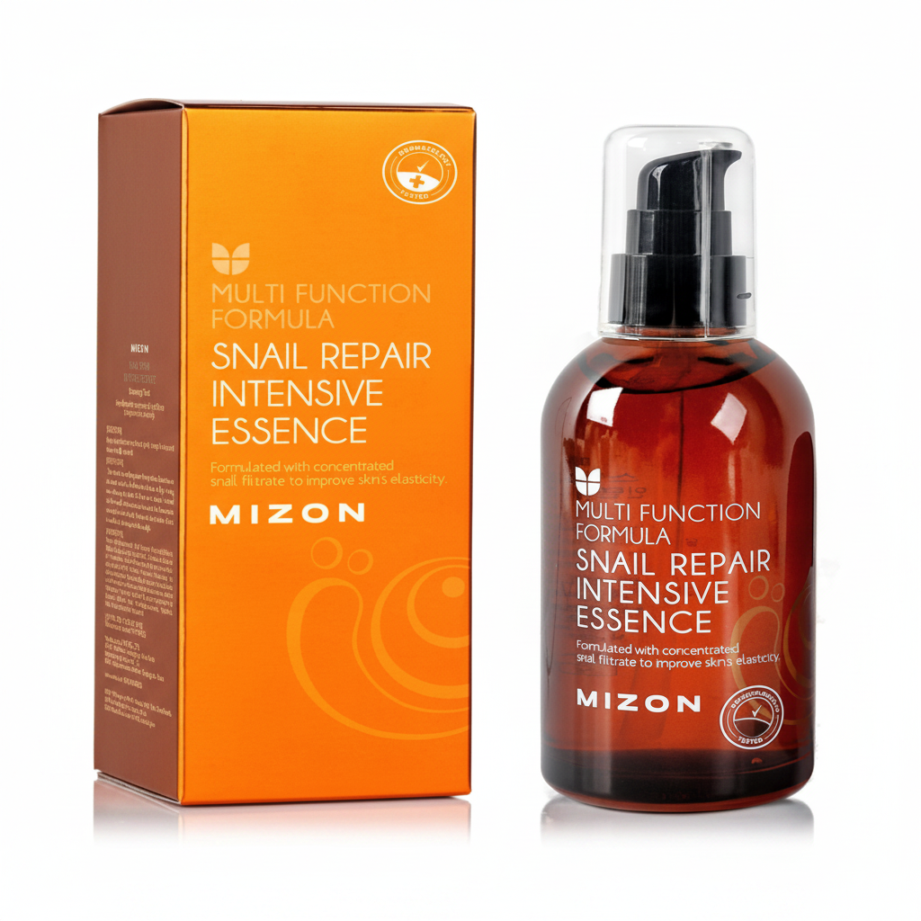 MIZON Snail Repair Intensive Essence Snail Mucin Adenosine Hyaluronic Acid Centella Asiatica Improves Skin Fine Line Treatment Smooth Skin Korean Skincare (3.38 fl oz)
