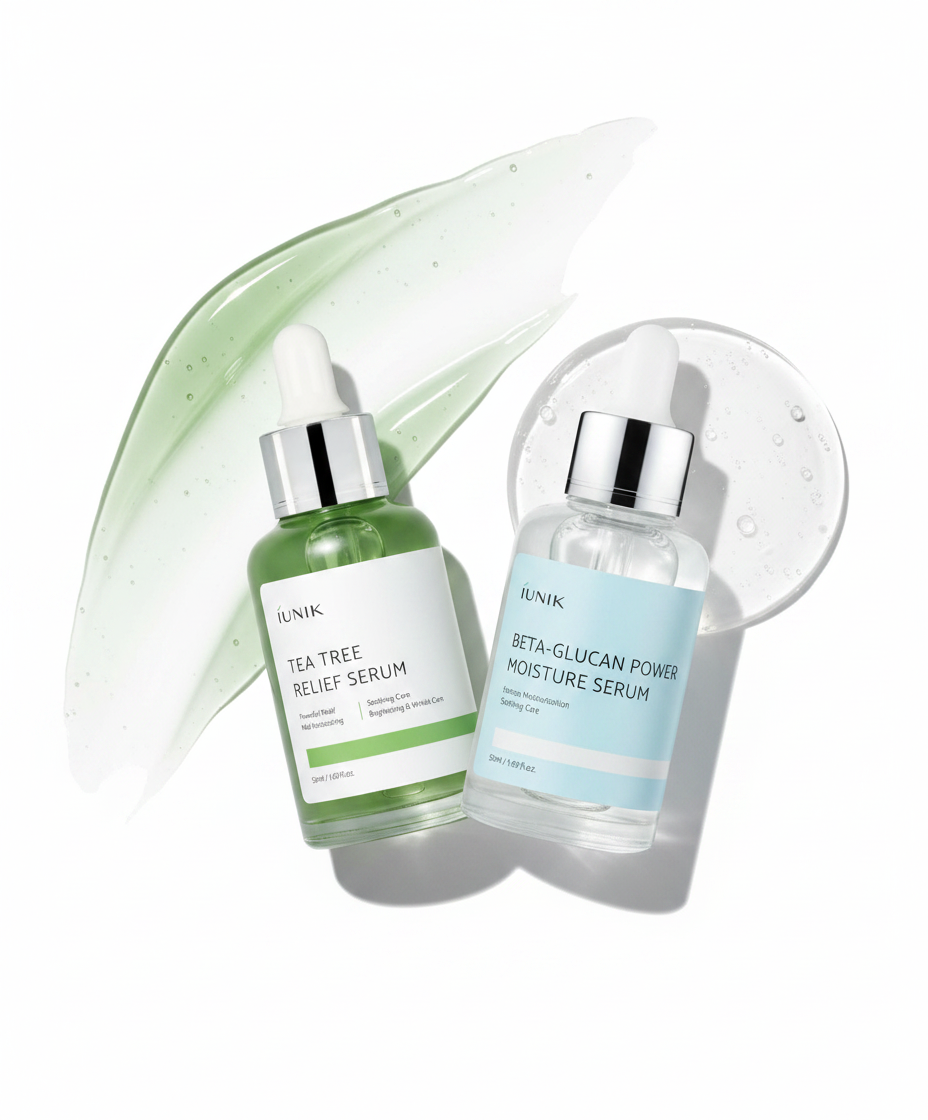 IUNIK Beta Glucan Power Deep Moisture Serum & Tea Tree Relief Facial Serum