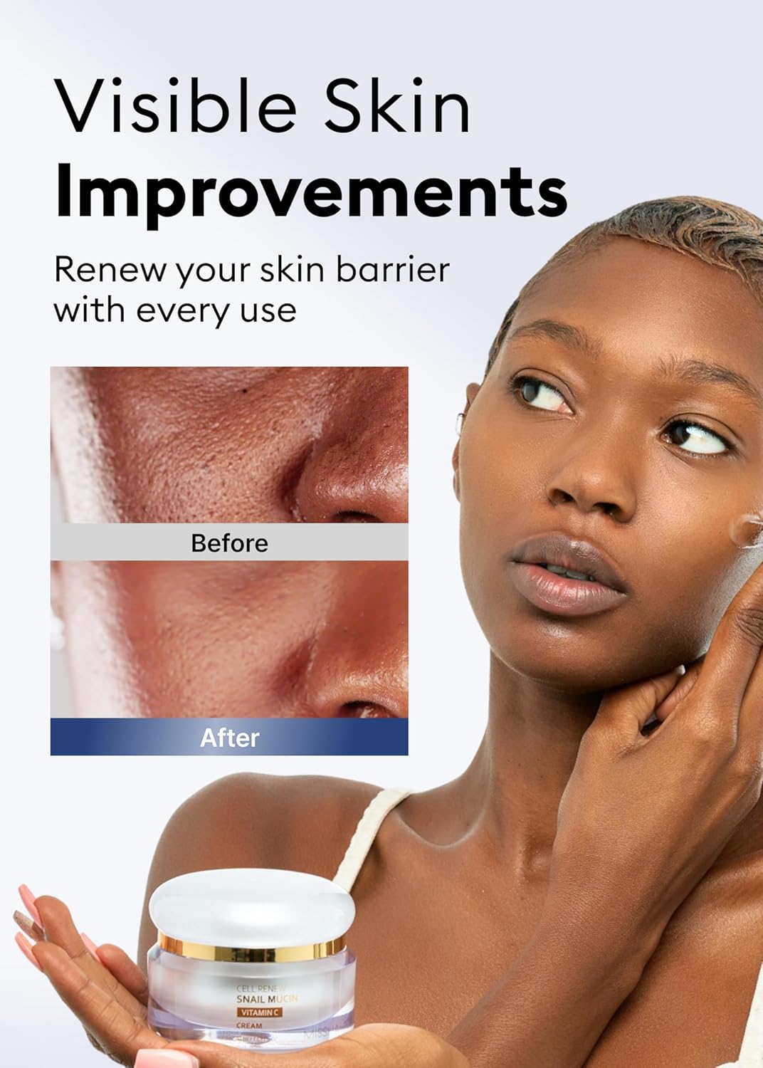 MISSHA Cell Renew Snail Mucin Vitamin C Cream (1.69 Fl.Oz/ 50ml)