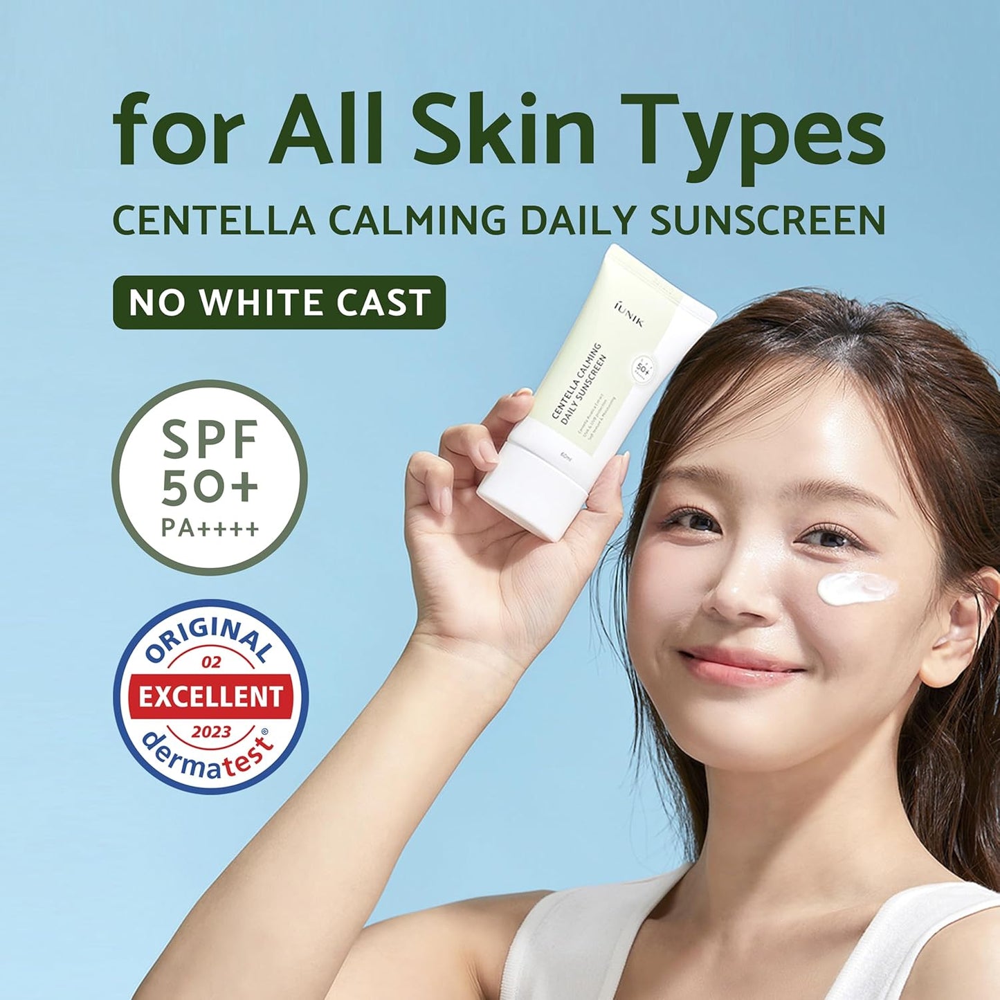 IUNIK Centella Calming Moisture Daily Sunscreen SPF 50+ PA++++ (2.03 Fl.Oz/ 60ml)