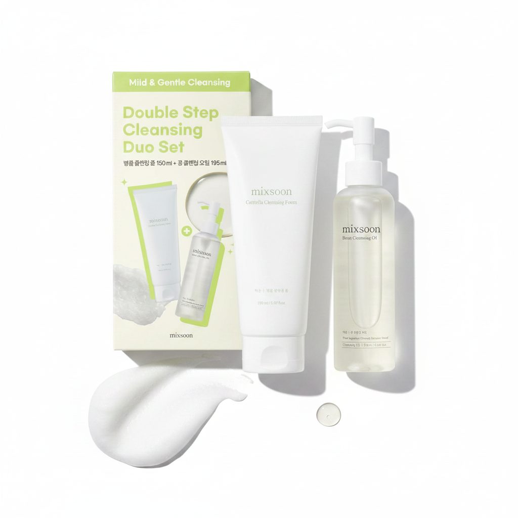 mixsoon Cleansing Set - Centella Foam 5.07 Fl. Oz & Bean Oil (6.59 Fl.Oz/ 195ml)
