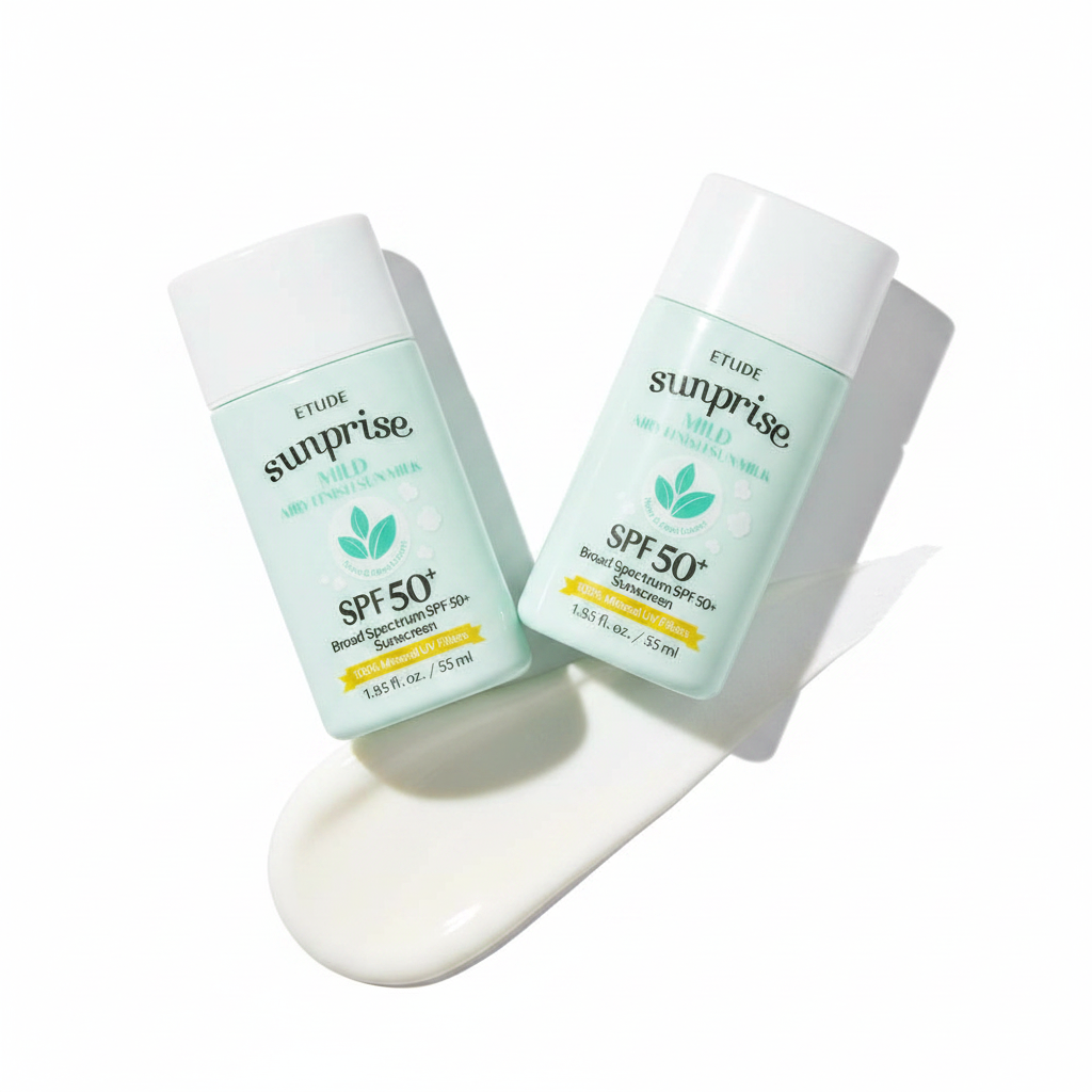 ETUDE 1+1 Sunprise Mild Airy Finish Sun Milk Duo Set (55ml*2) SPF50+