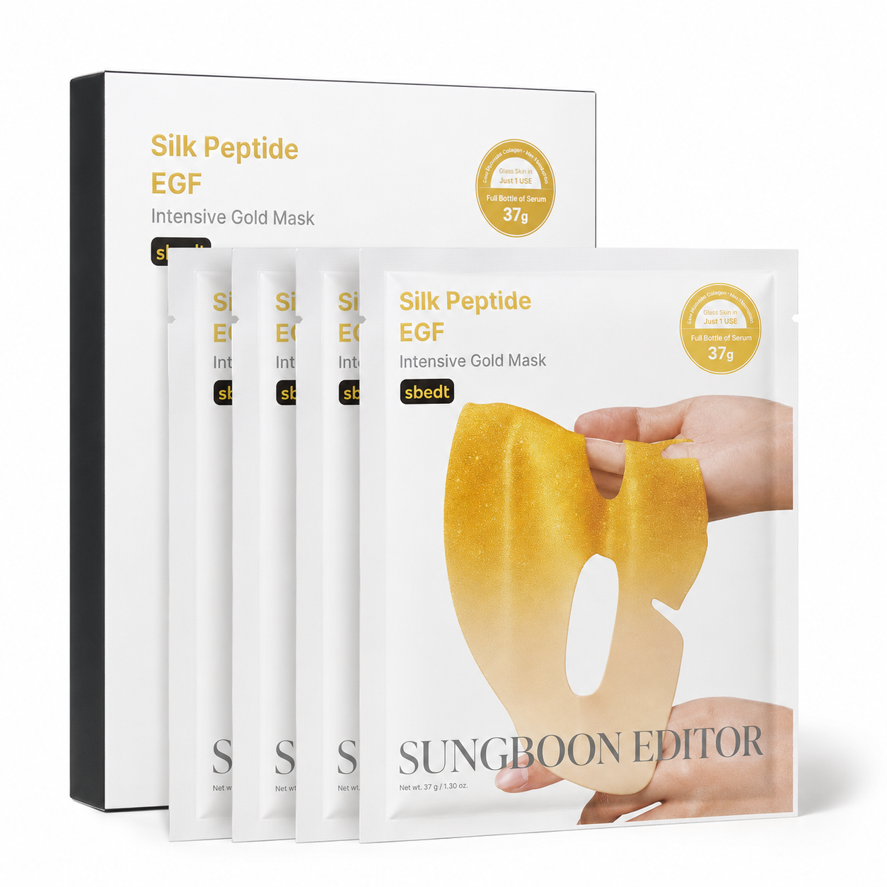 SUNGBOON EDITOR Silk Peptide EGF Intensive Gold Overnight Mask, 4ea