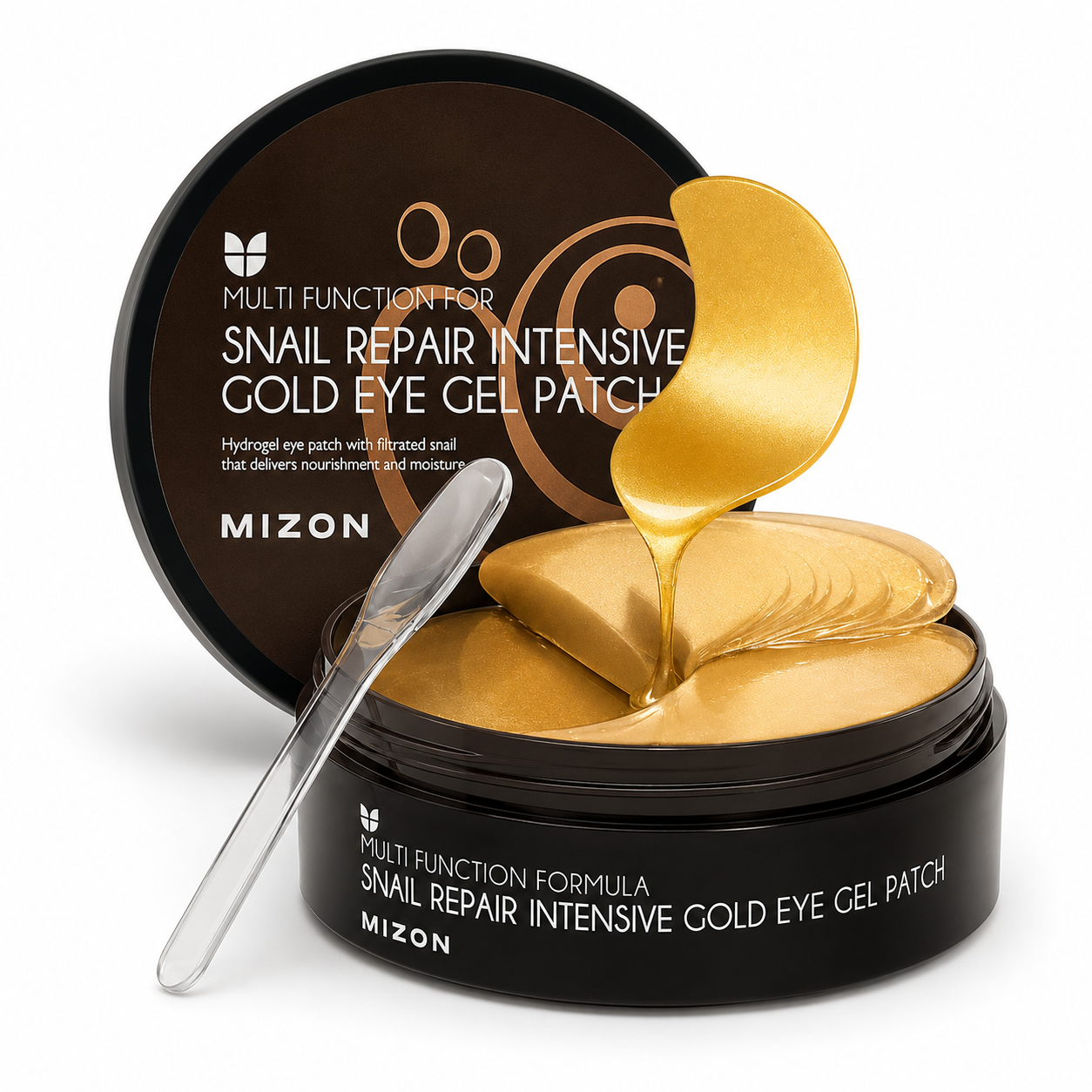 MIZON Under Eye Patches for Puffy Eyes & Dark Circles, 24K Gold & Snail Mucin, 60 Pcs