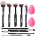 BEAKEY 5 Pcs Makeup Brush Set with 2 Pcs Makeup Sponges