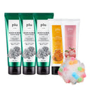 plu Original Body Scrub 200g x3 + Facial Scrub & Peeling Gel 100g x2 Set