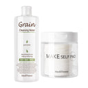Medi Flower Grain Facial Cleansing Water 500ml + Cotton Pads 100 Sheets Set