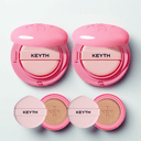 KEYTH Colored Pink Magnet Cushion Foundation Set 03 Pure Beige (15g x2 + Refill 15g x2)