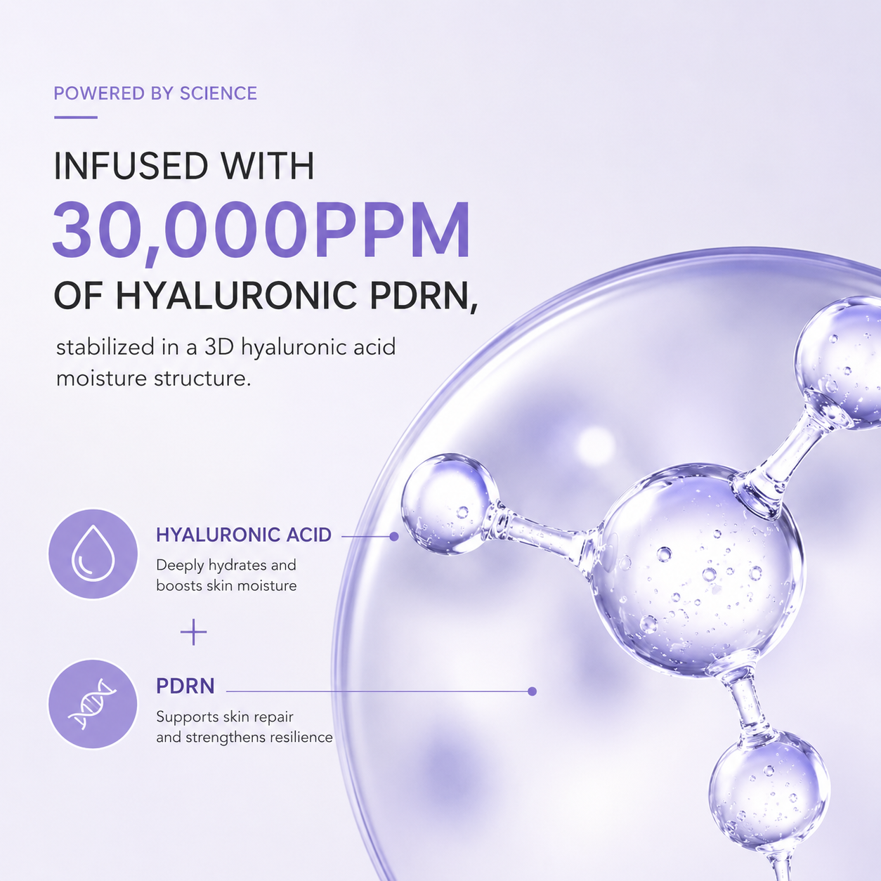 HAUA Hyaluronic PDRN 30,000 ppm Orb Serum - 1.58 oz