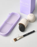 Piccasso Glow Base & Sponge Set (163 Foundation Brush + Black Sponge + Case + Pouch + Brush Cleanser 50ml)