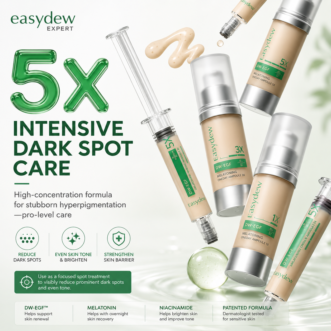 Easydew DW-EGF Melatoning Ampoule 5X (Pump 0.27 fl oz, EGF 5X)