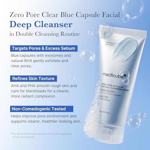 medicube Facial Cleanser Zero Pore Capsule Cleansing Foam, 4.23 oz