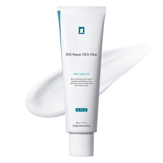 TOSOWOONG SOS Repair CICA Clinic Zinc Cream, 100,000ppm Zinc Oxide, 50g, 1.76 oz.