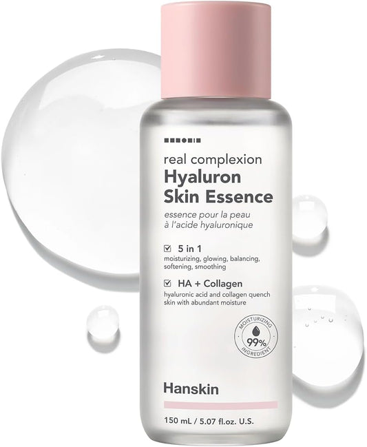 Hanskin Hyaluron Skin Essence, Hydrating Facial Astringent Toner for Dry, Dull, Sensitive Skin (5.07 Fl.Oz /150ml)