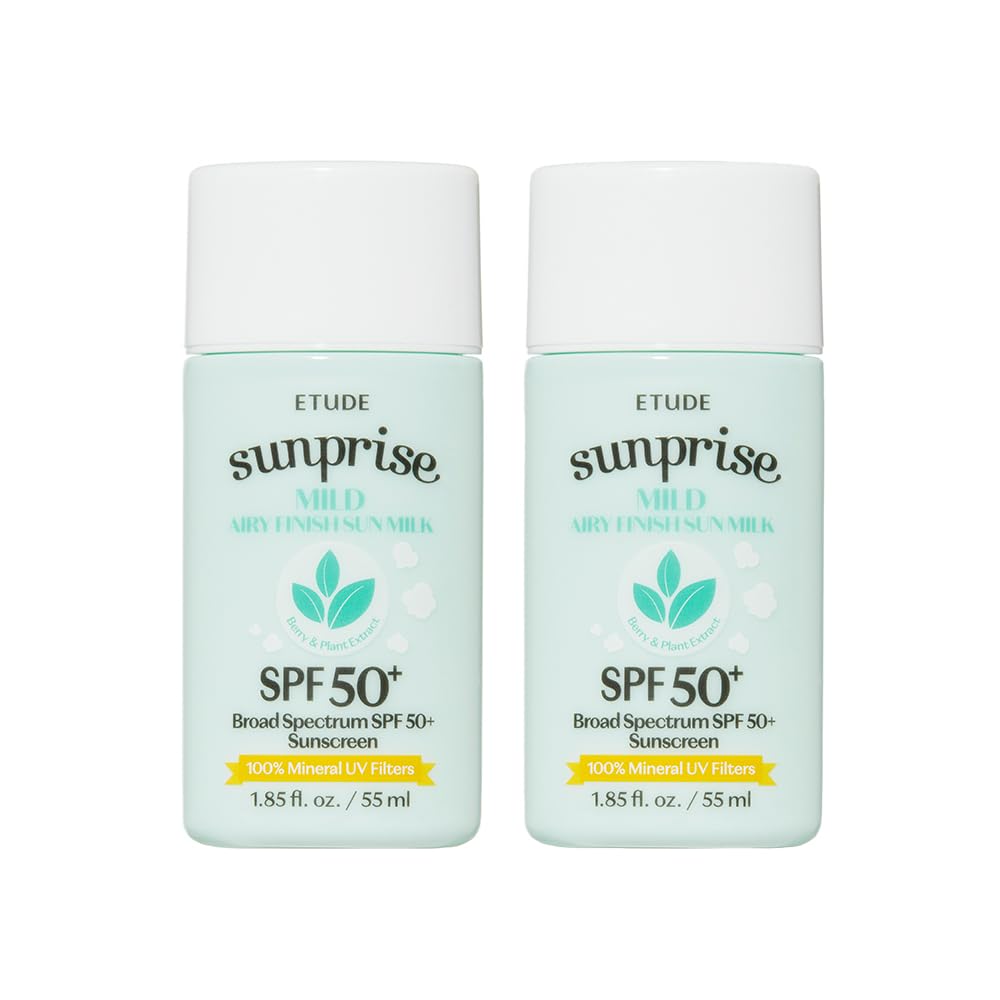 ETUDE 1+1 Sunprise Mild Airy Finish Sun Milk Duo Set (55ml*2) SPF50+