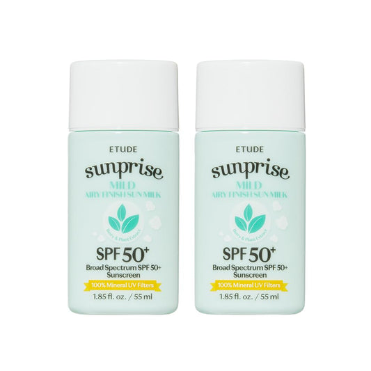 ETUDE 1+1 Sunprise Mild Airy Finish Sun Milk Duo Set (55ml*2) SPF50+