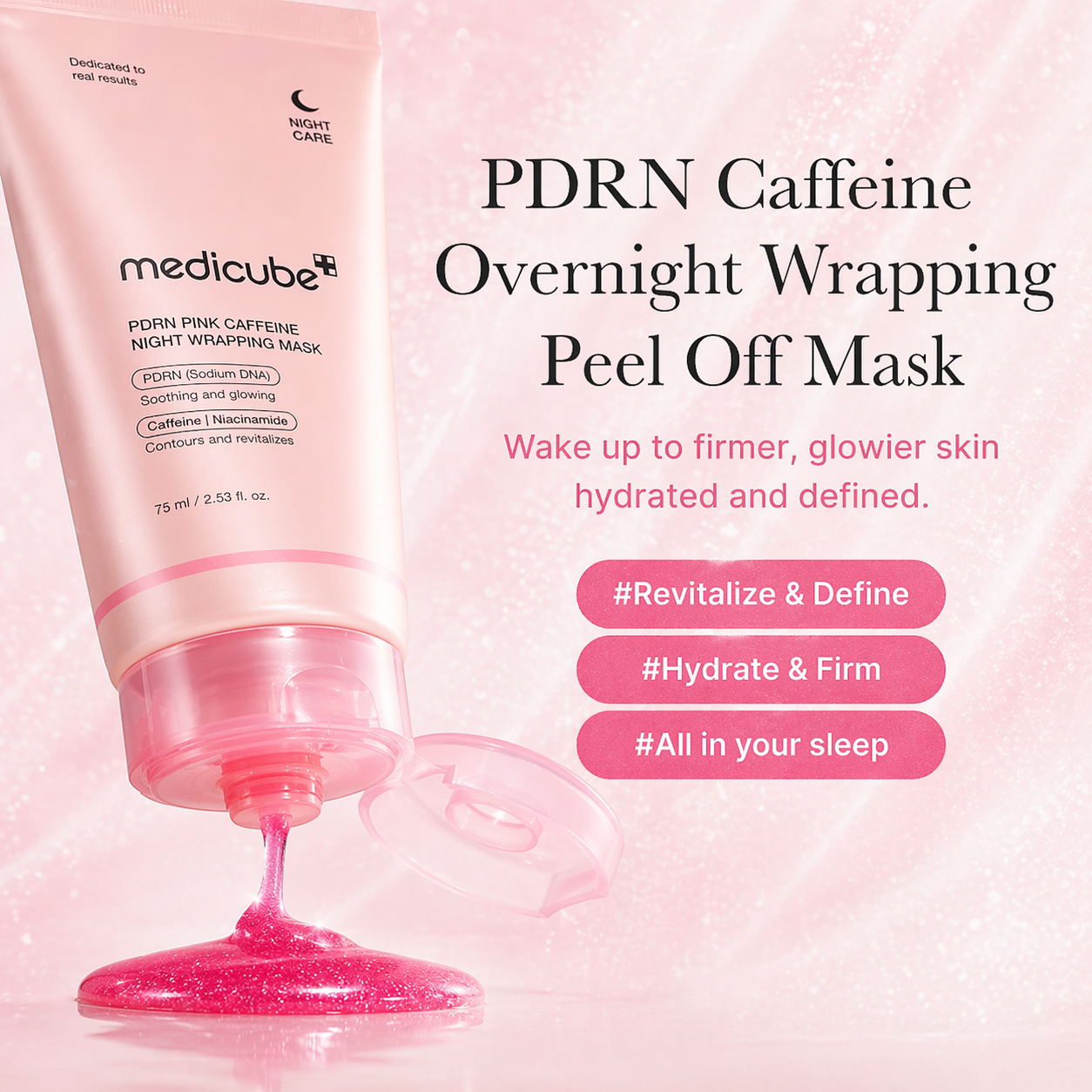 medicube Wrapping Mask PDRN Caffeine Overnight Peel Off Facial Mask