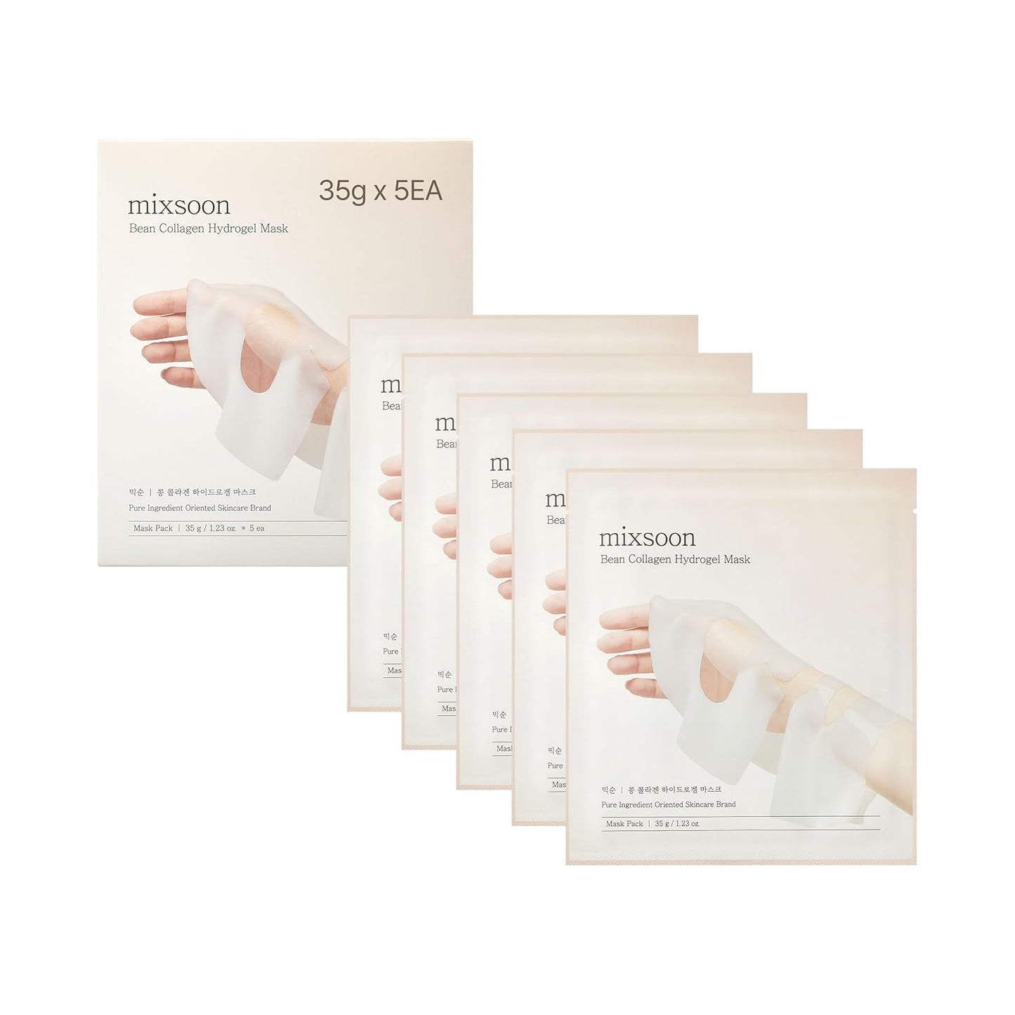 mixsoon Bean Collagen Hydrogel Mask Hydration All-In-One Firming - 35g / 1.18 fl.oz. (5ea)