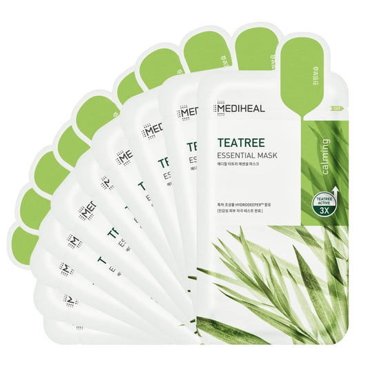 Mediheal Best Korean Sheet Mask - Tea Tree Essential Face Mask 10 Sheets