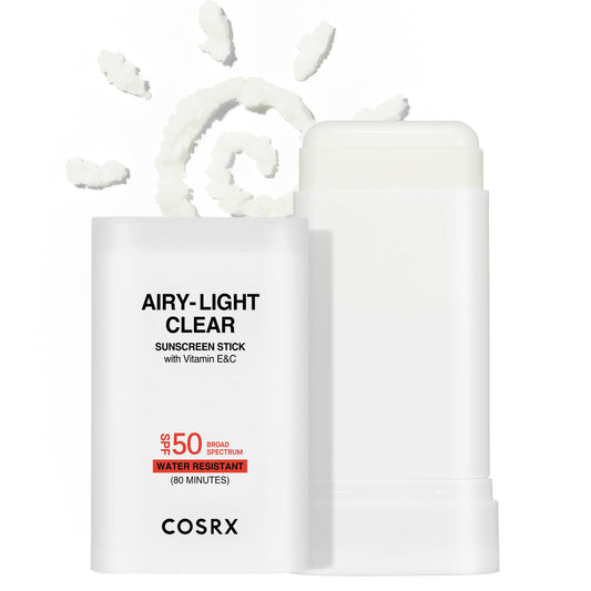 COSRX Airy-Light Clear Sunscreen Stick with Vitamin E & C SPF 50, 0.67 oz, 19g
