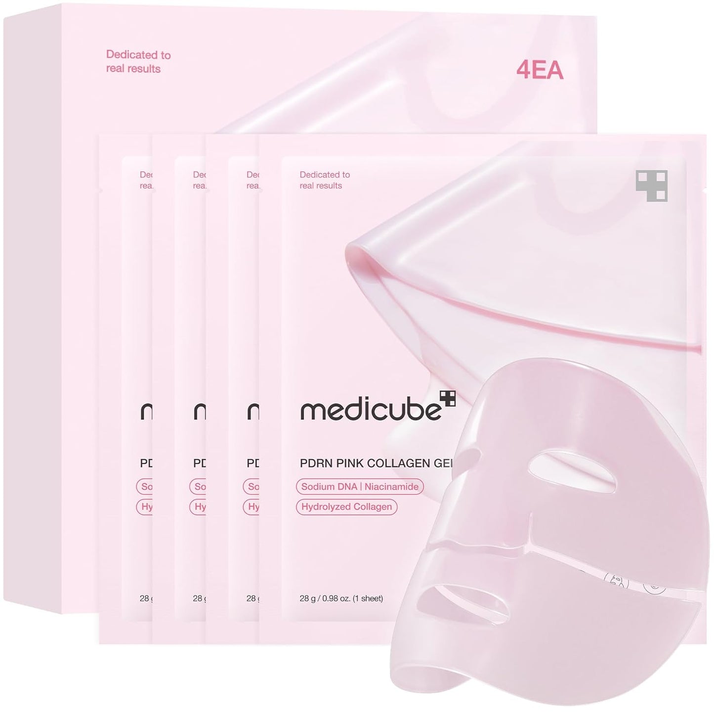 medicube Jelly Gel Mask with Salmon DNA PDRN Pink Collagen, 28g x 4ea