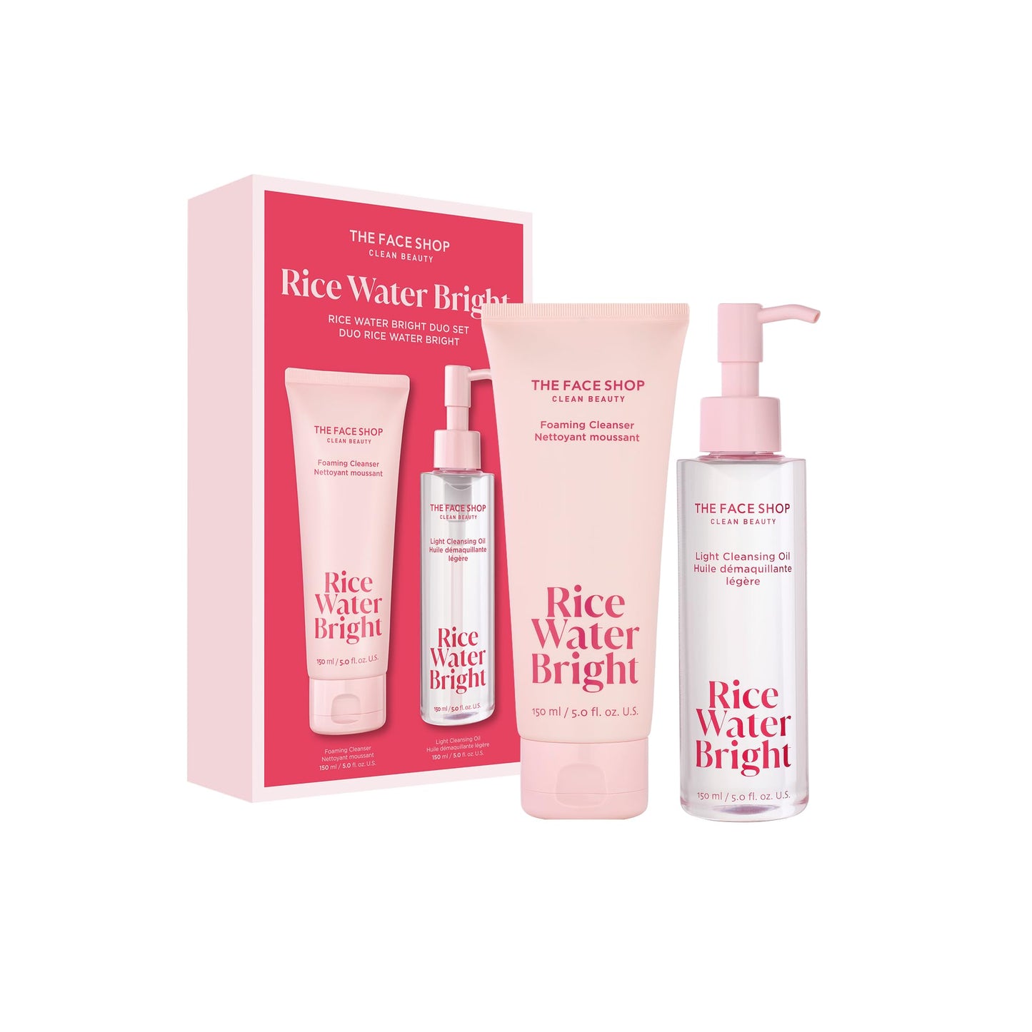 The Face Shop Rice Water Bright Double Cleansing Duo Set with Ceramide