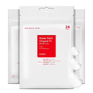 Parches absorbentes de hidrocoloide COSRX para el acné y las espinillas, originales, 3 tamaños (48 unidades) 