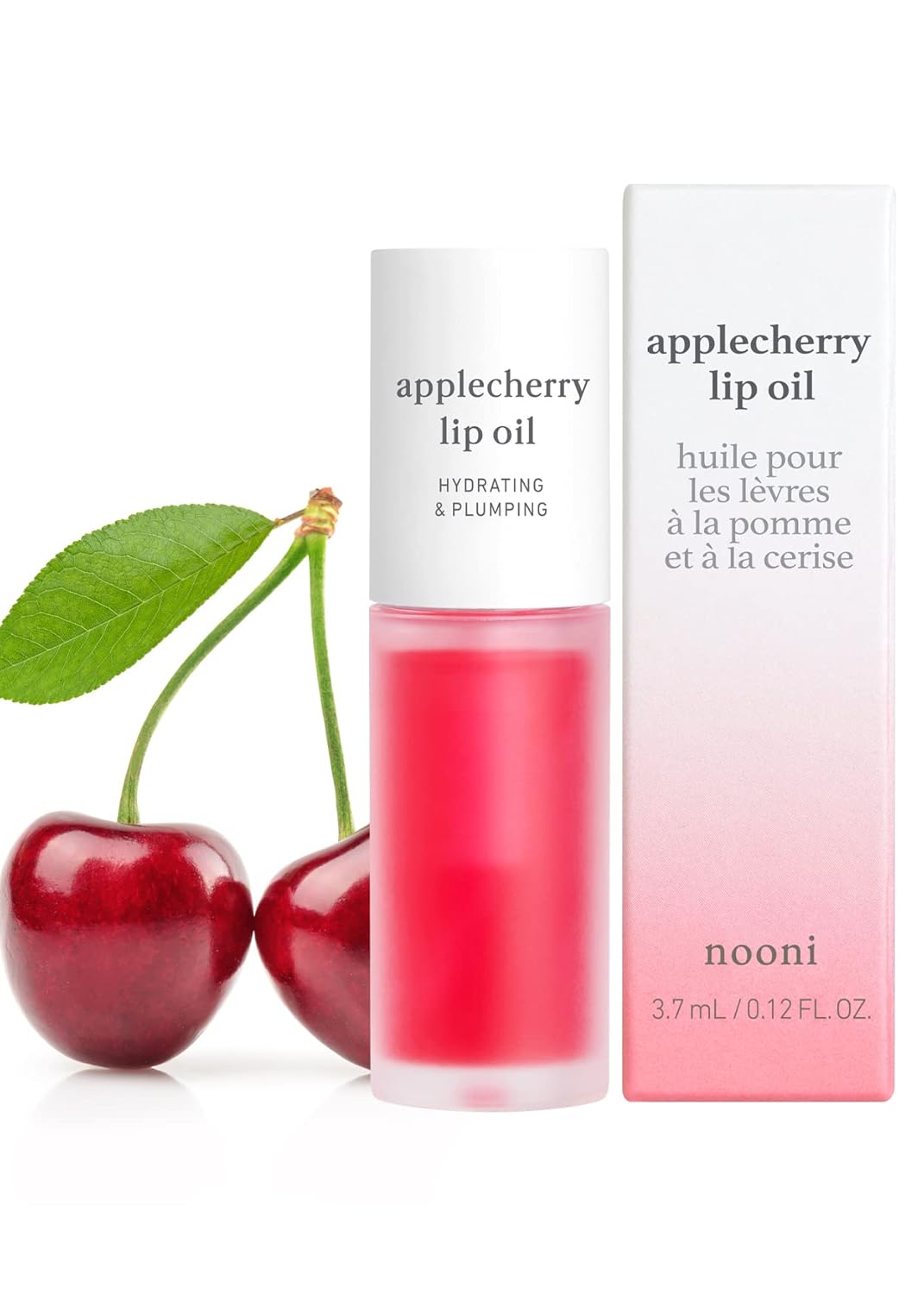 NOONI Aceite labial vegano coreano - Manzana y cereza, 3.5 ml + Manteca labial con tinte coreano Appleberry, 1.2 g 