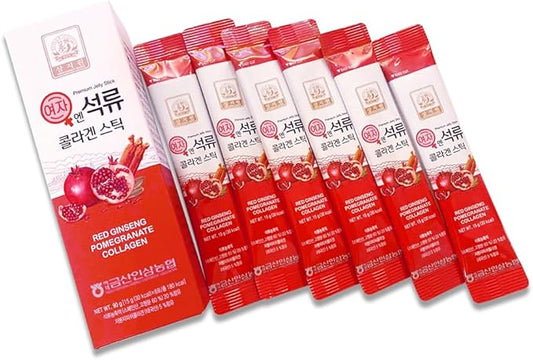 Korean Beauty Baekje Geumsan Women's Pomegranate Collagen Jelly Stick 5.1oz / 6 Count (1 Pack)