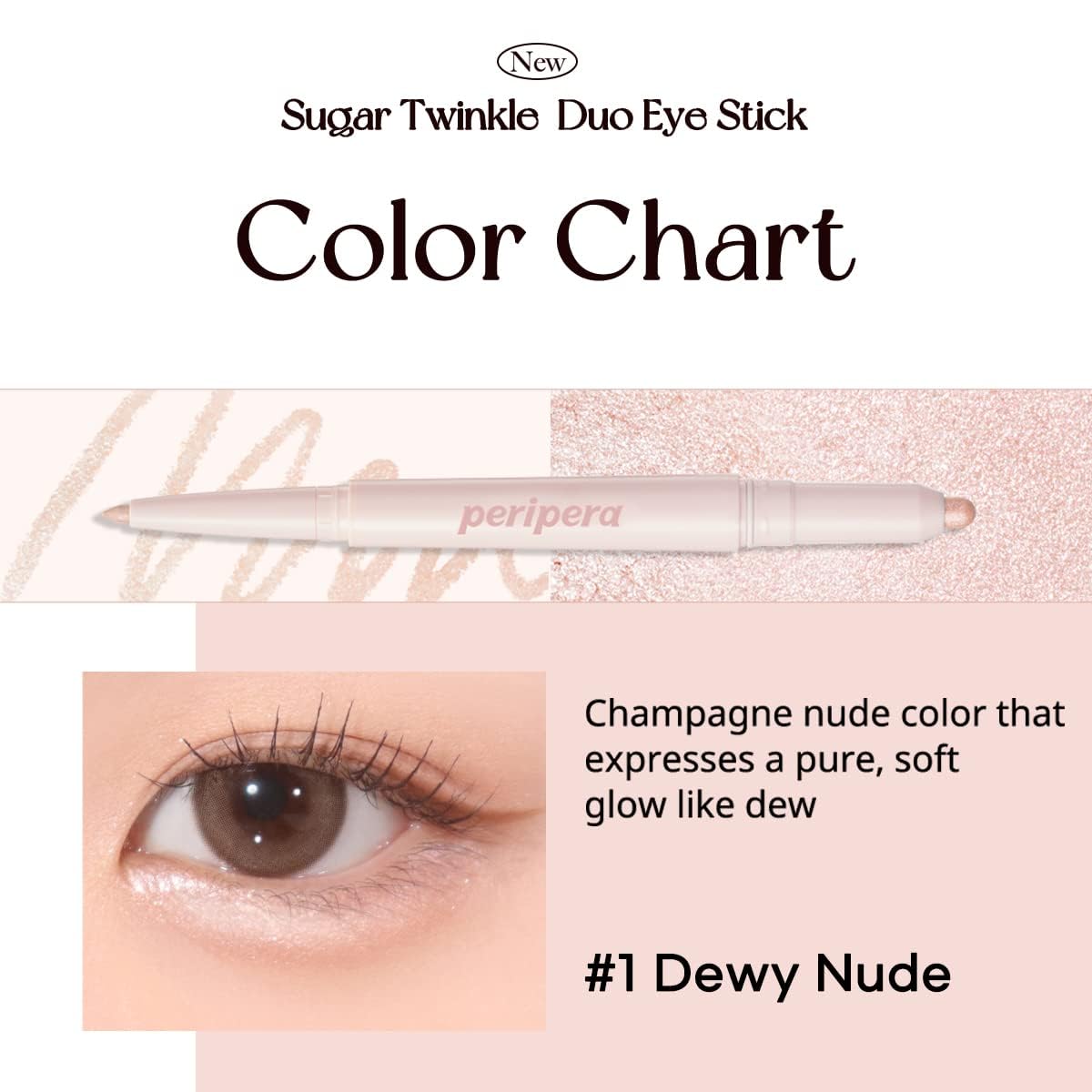 Peripera SUGAR TWINKLE DUO EYE SHADOW STICK (01 DEWY NUDE)