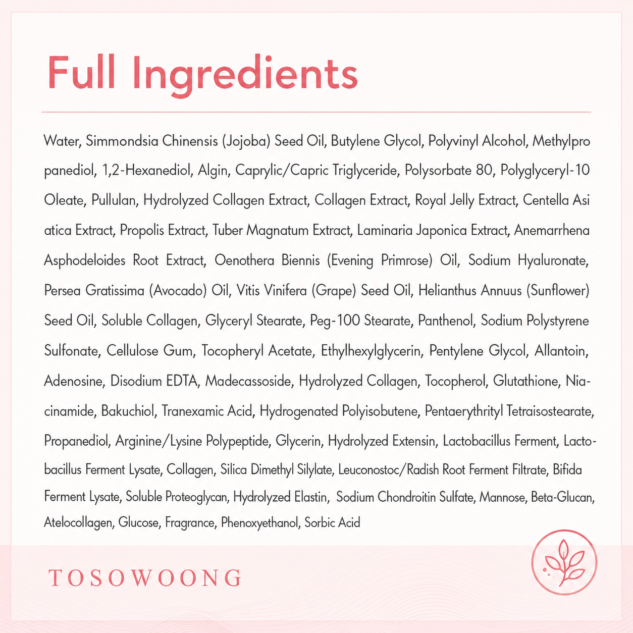 TOSOWOONG Real Collagen Fit, Hydrolyzed Collagen Wrapping Mask, 50ml, 1.69 fl. oz.
