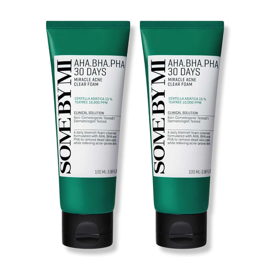 SOME BY MI AHA BHA PHA 30 Days Miracle Acne Clear Foam – Pack of 2