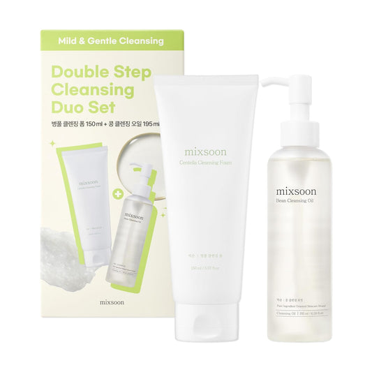 mixsoon Cleansing Set - Centella Foam 5.07 Fl. Oz & Bean Oil (6.59 Fl.Oz/ 195ml)