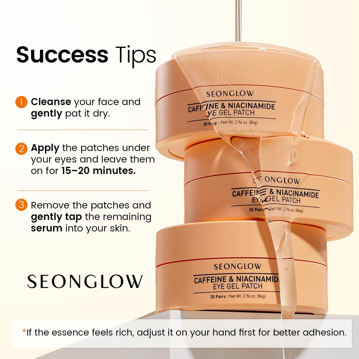 Seonglow Caffeine Under Eye Patches, 30 Pairs