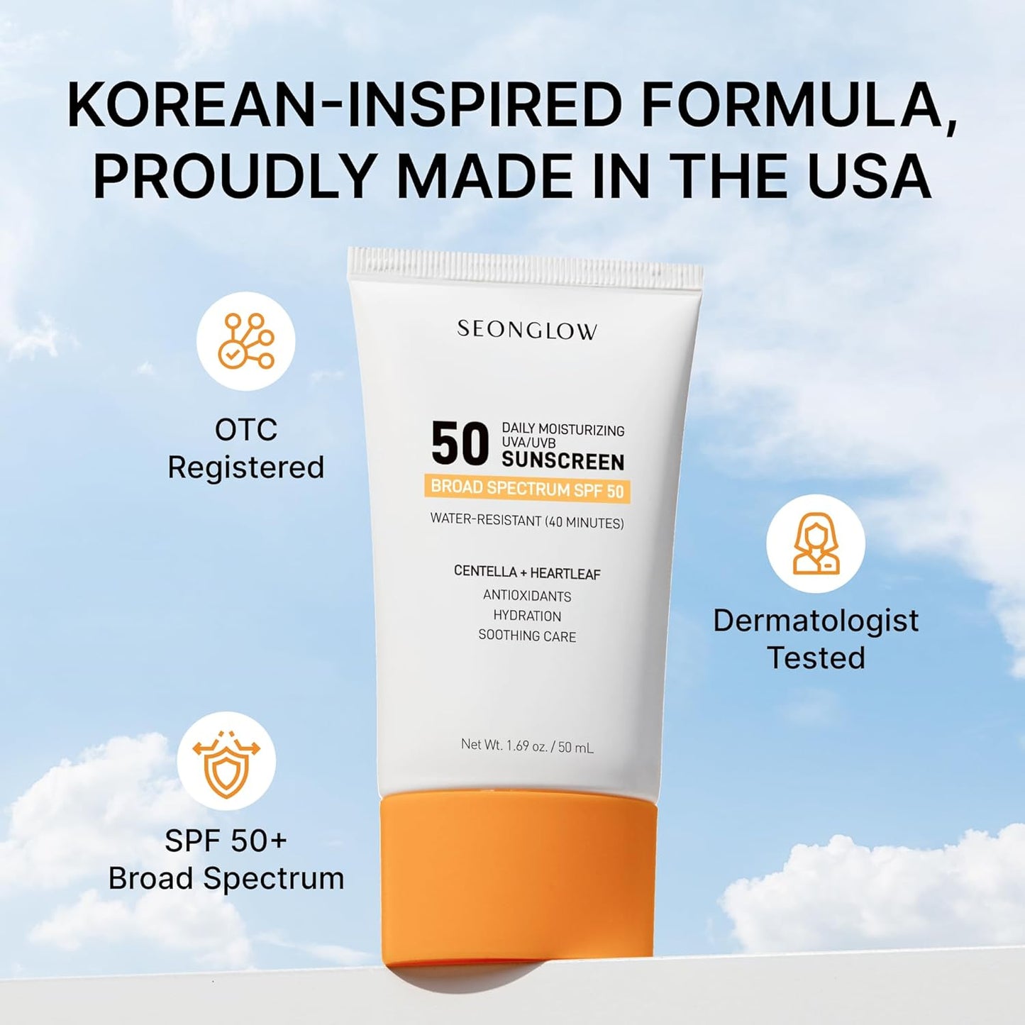 Seonglow Sunscreen for Face SPF 50 (1.69 Fl Oz (Pack of 1))