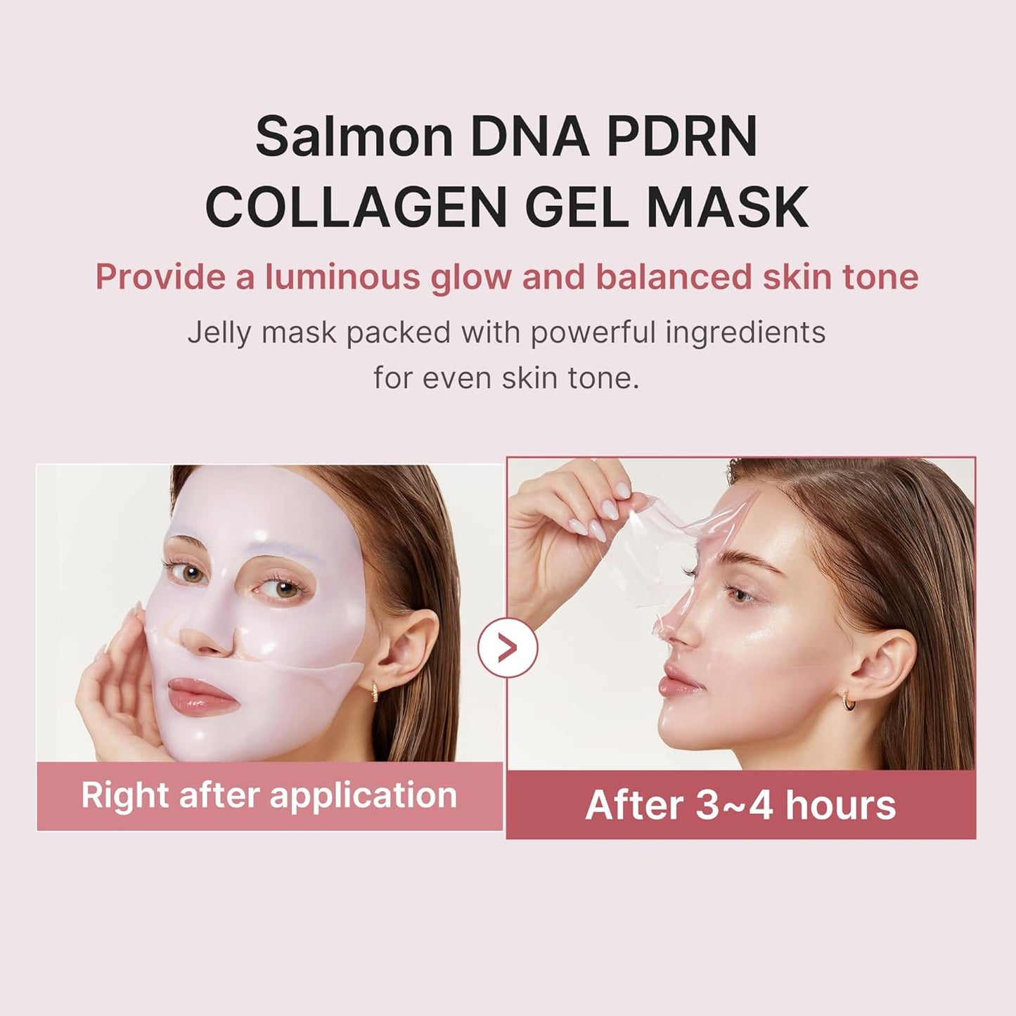 medicube Jelly Gel Mask with Salmon DNA PDRN Pink Collagen, 28g x 4ea