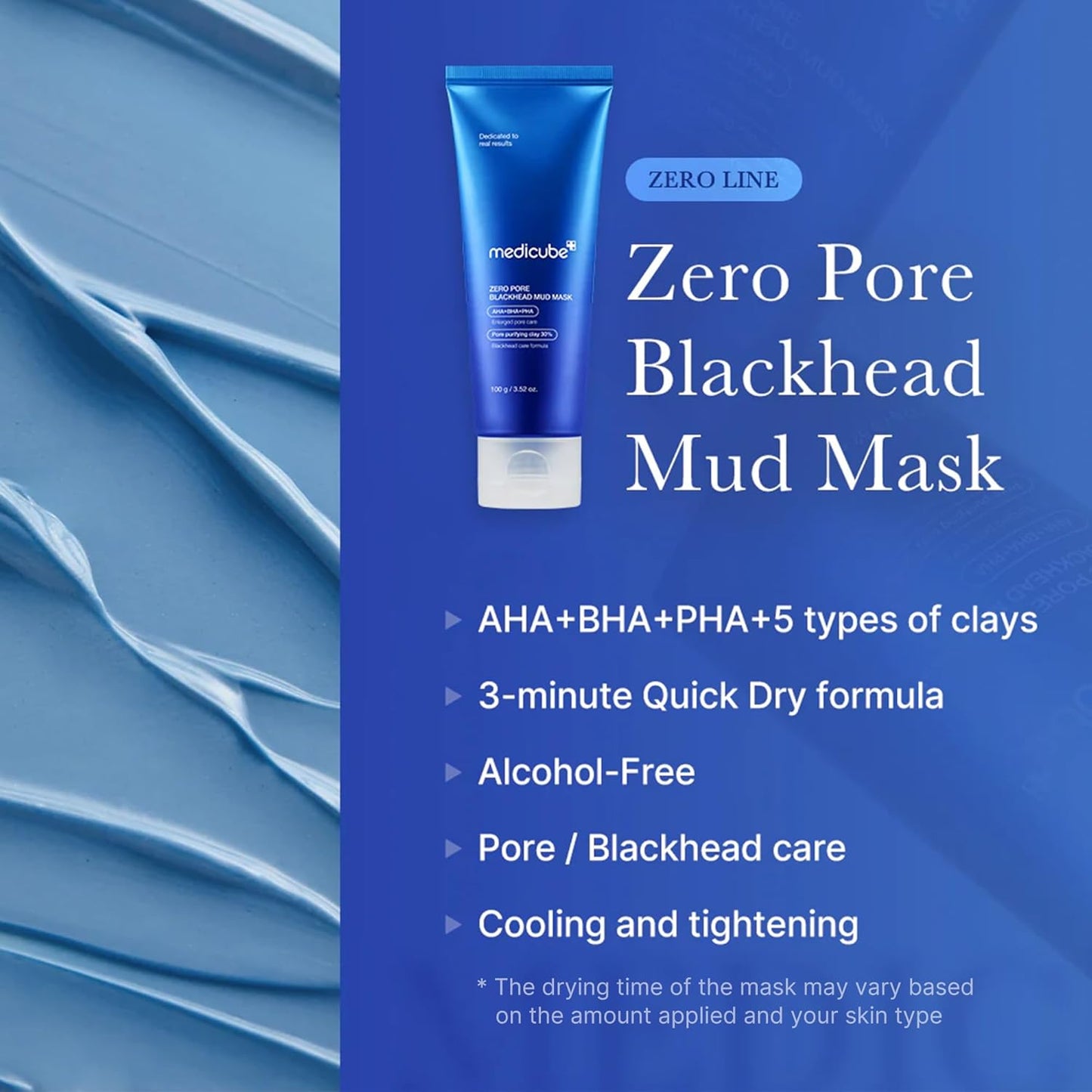 medicube Zero Pore Blackhead Mud Facial Mask (100g/ 3.52 oz)
