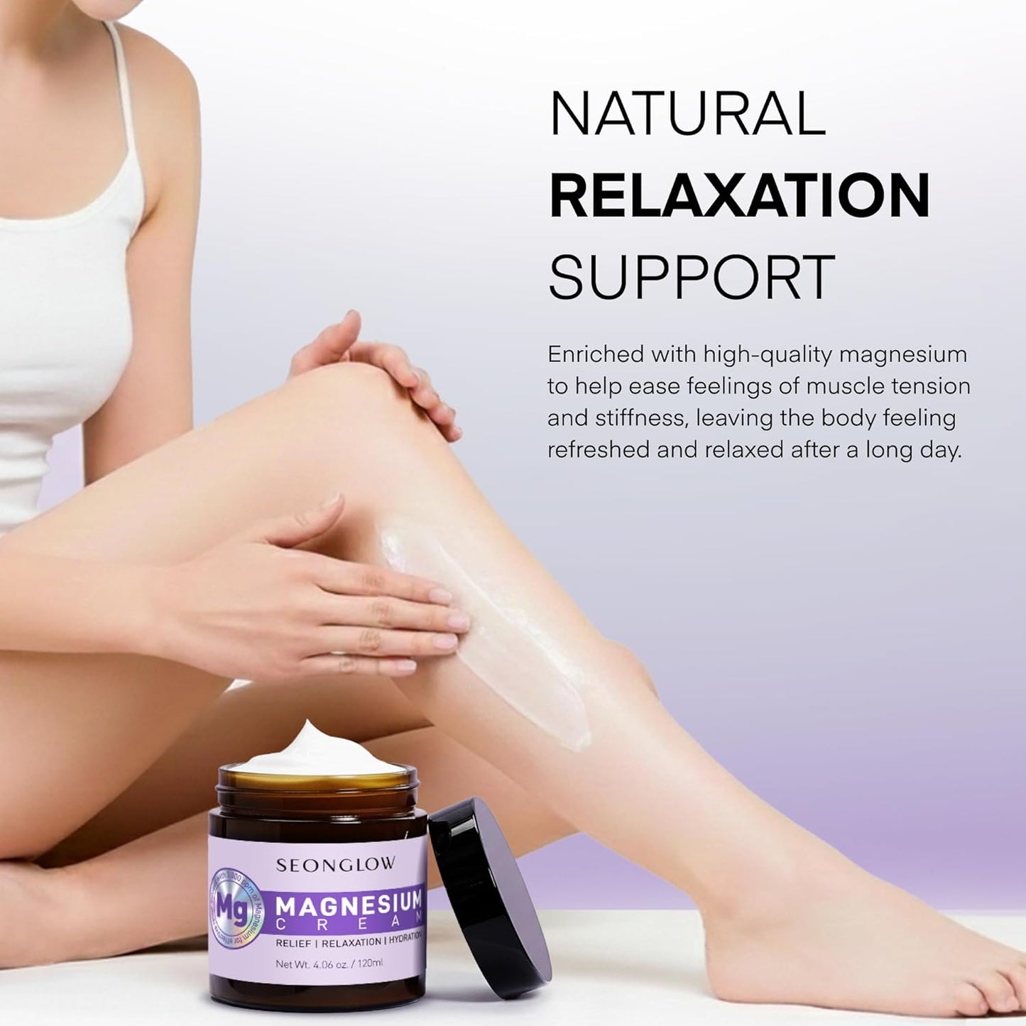 Seonglow Magnesium Cream for Sleep & Leg Cramps 4.06 Fl Oz