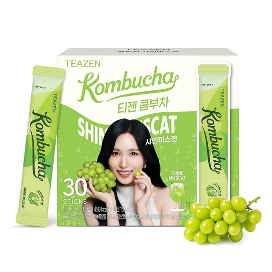 TEAZEN Kombucha en polvo de moscatel brillante, 30 sobres, 5.29 oz
