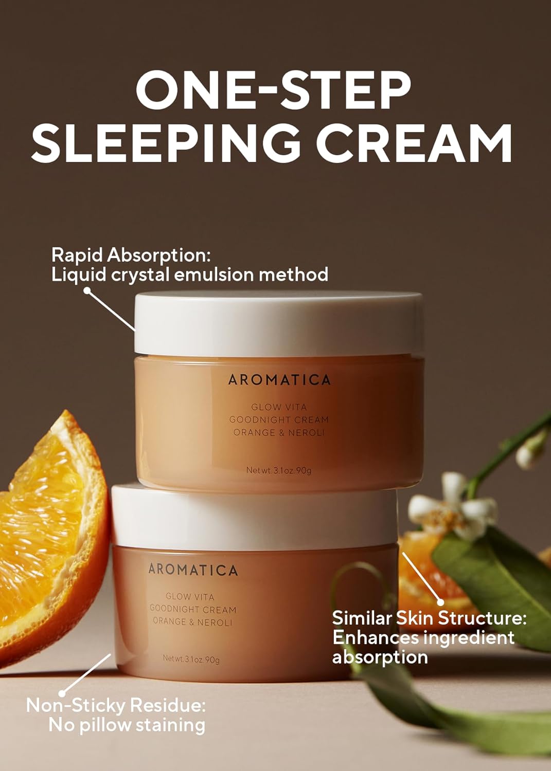 AROMATICA Glow Vita Goodnight Cream Orange & Neroli (3.1fl oz/90g)