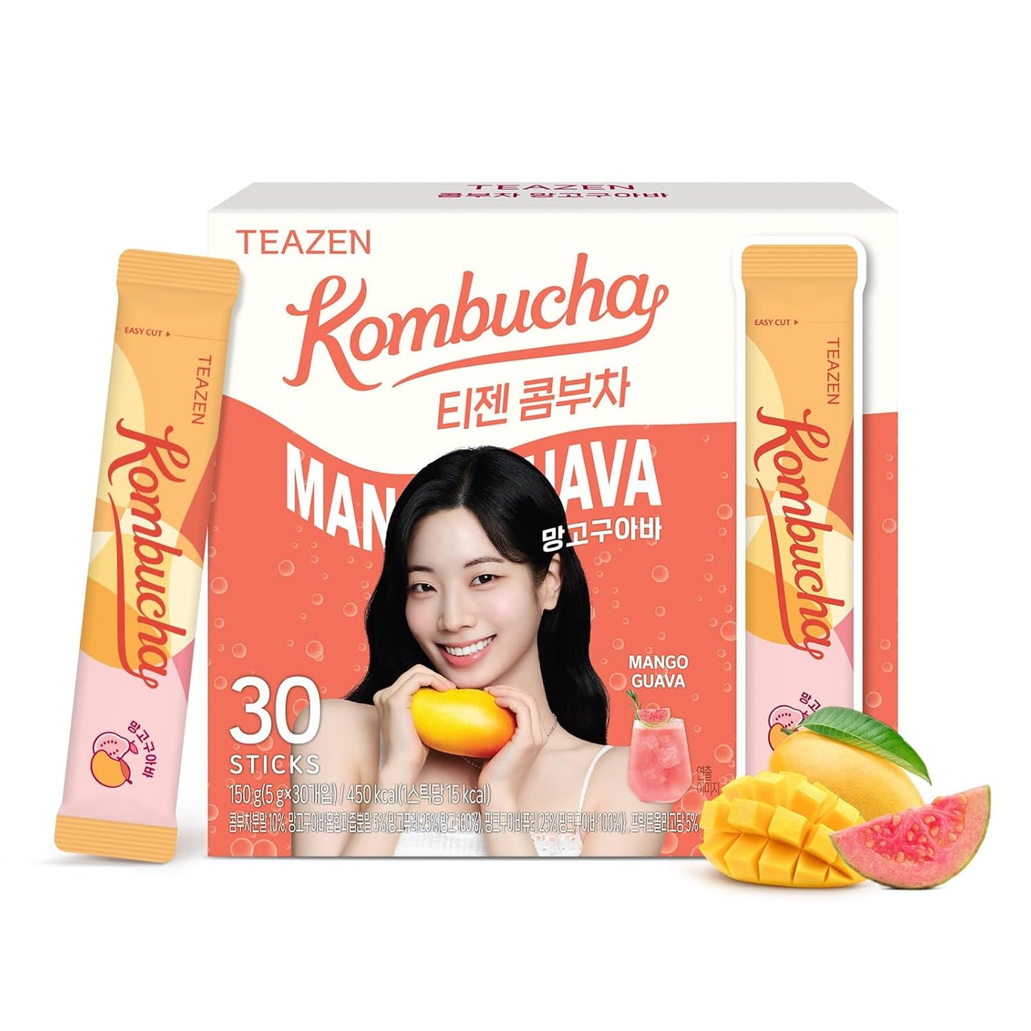 TEAZEN Té Kombucha de Mango y Guayaba 30 Sticks, 5.29oz