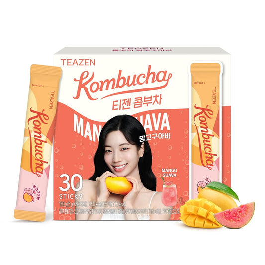 TEAZEN Té Kombucha de Mango y Guayaba 30 Sticks, 5.29oz