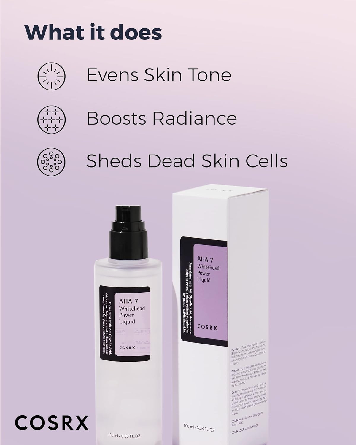 COSRX AHA 7 Whitehead Power Liquid (3.38 Fl.Oz/ 100ml)