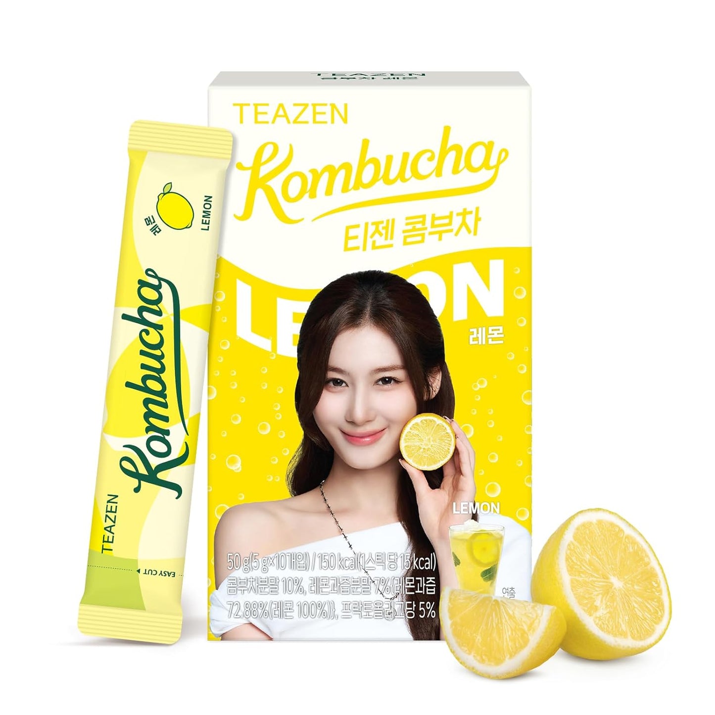 TEAZEN Lemon Kombucha Tea 10 Sticks, 1.76oz